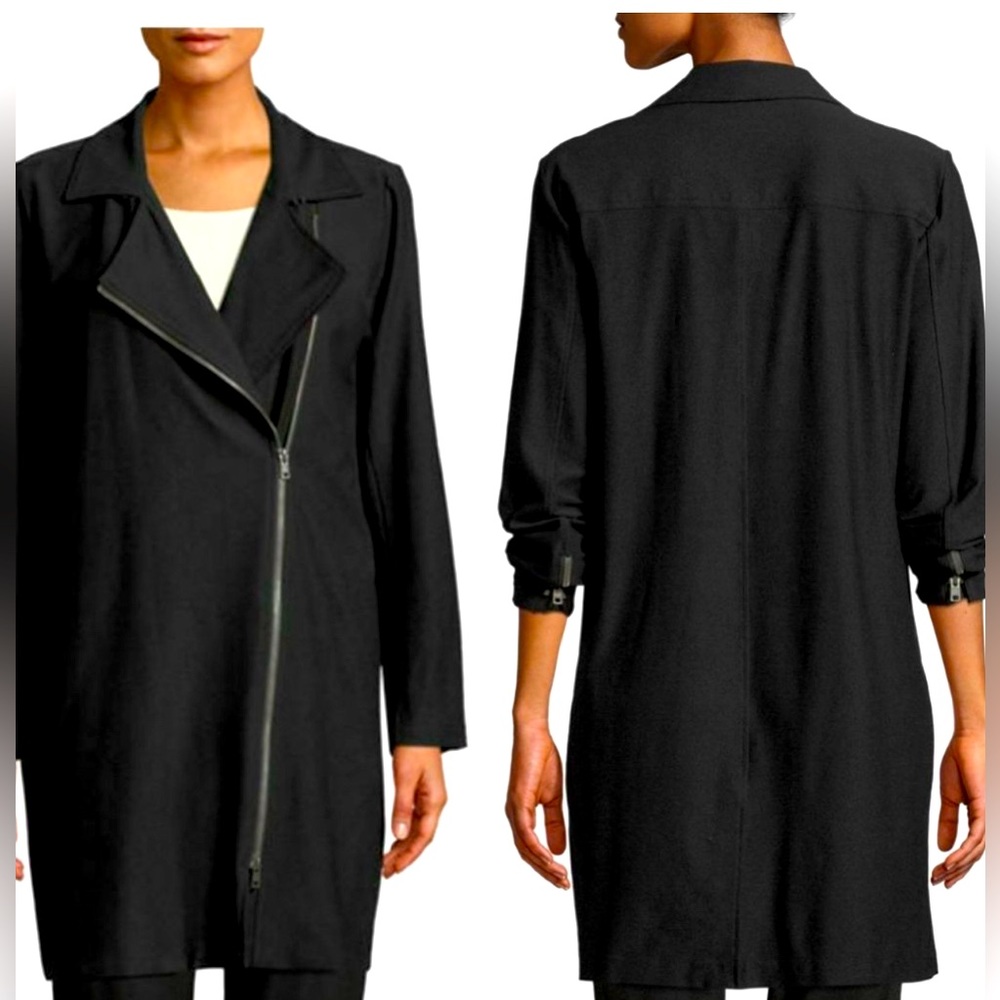 Eilleen fisher stretch crepe Moto style jacket large